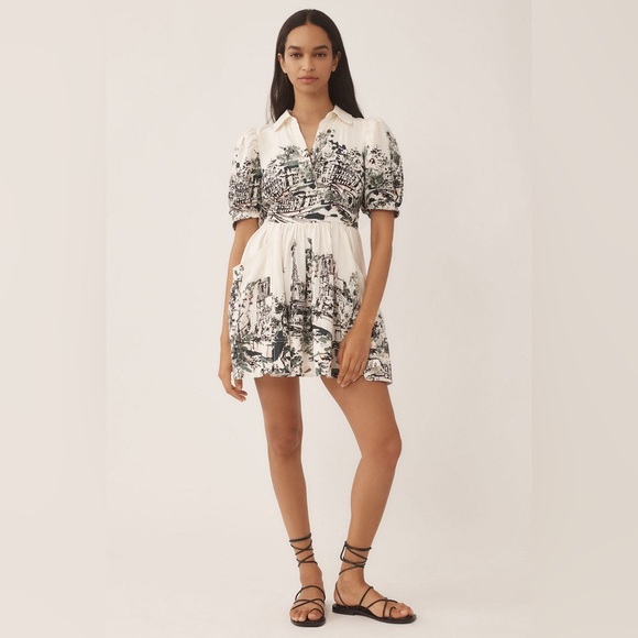 Anthropologie Dresses & Skirts - Anthropologie Linen Short-Sleeve Collared Mini Shirt Dress
